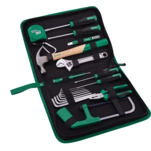 04110 19pcs Professional Hand Tool Set Durable Basic Repair Kit with Carrying Case