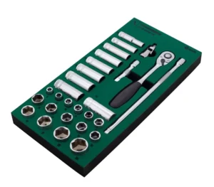 09902 28 Piece 10mm Drive Master Socket Set with Tool Tray Professional Automotive Mechanical Repair Kit Other Hand Tool
