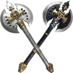 1:1 Style Cosplay Axe WJS12 Silver Black Double Face Axe Halloween Prop Weapon Model for Role Play