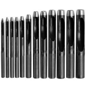 1-10 mm Black Plated Leather Craft Hollow Hole Punch Round Hollow Puncher Craft Punching Tool