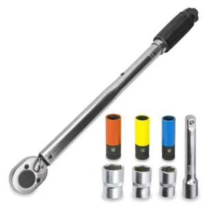 1 2 Torque Wrench Set 28 210 Nm Impact Sockets 17 19 21mm Right Hand Drive Click Wrench with Double Scale Alloy Steel