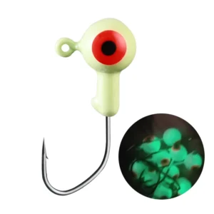 1/32oz 1/16oz 1/8oz 3/16oz Saltwater Glowing Marabou Crappie Jig Head with Lazer Sharp Sickle Fishing Jigs Hook