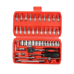 1 4 Inch Wrench Socket Set 46pcs Bothway Ratchet Wrenches Car Motorcycle Repair Hand Tool Ratchet Wrench Socket Set