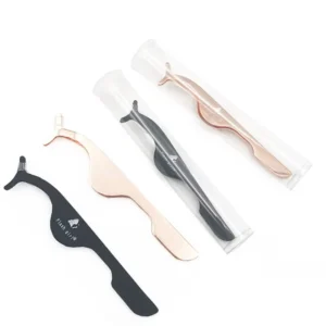 1 Piece High Precision Stainless Steel Closure Low Elasticity Fiber Applicator Beauty Eyebrow Tweezers with Private Label