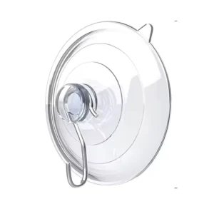 1.97 Inch Plastic Suction Cup with Durable Metal Hooks Bathroom Kitchen Hooks Rails