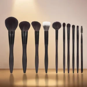 10 Pcs Ebony Wood Makeup Brush Set Goat Hair Professional Makeup Kit Custom Private Label From Manufacturer