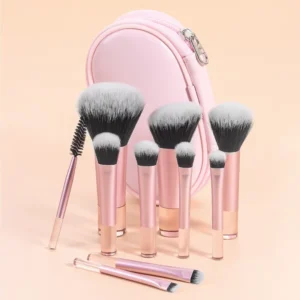 10 Piece Mini Face Makeup Brush Set Brush Bag Loose Powder Blush Eyeshadow Brushes Synthetic Fibre Metal Handles Factory Stock