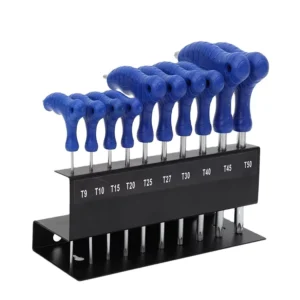 10 Pieces T9-T50 T-Handle Allen Hex Wrench Key Set CRV Material OEM Available