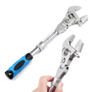 10 inch Ratchet Adjustable Wrench 5 in 1 Torque Wrench Can Rotate and Fold 180 Degrees Pipe Telescopic Wrench Repair Tool