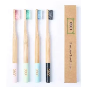 100% Eco friendly Bamboo Wooden Orthodontic Toothbrush Set Wood BPA Free Soft Bristle Charcoal Adult Toothbrush