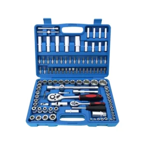 108 Piece Carbon Steel Ratchet Wrench Socket Tool Box Set for Auto Repair Mechanical & Home Use
