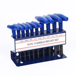10PCS Metric T Handle Hex Key Set Stand 2mm 10mm Allen Wrench Auto Repair Machinery Workshop Use T Handle Hex Key Set