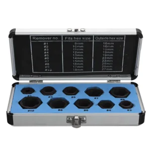 10Pcs Damaged Bolt Nut Screw Remover Extractor Removal Set Nut Removal Socket Tool Threading Tools Low Tool Kit