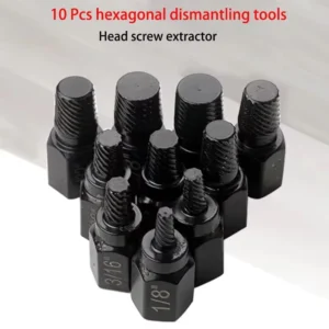 10Pcs Steel Screw Extractor Drill Bit Set Damaged Broken Bolt Remover Tool for Stud Extraction