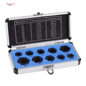 10pc 13pc Damaged Nut Stud Remover Bolt Remover Screw Extractor Threading Socket Hand Tool Kit
