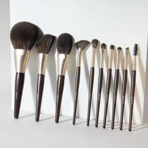 10pc Professional Cosmetic Brushes Makeup Brush with Black Handle Vegan Synthetic Hair for Face Foundation Makeup Brushes