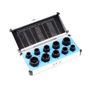 10pcs Heighten Screw Bolt Damaged Broken Nut Extractor Remover Set with Box Package for 9 10 11 12 14 15 16 18 19mm