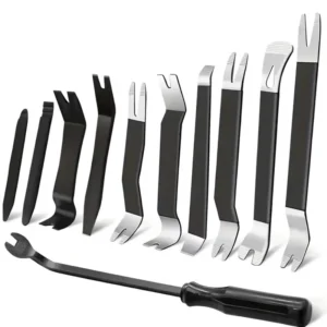 11pcs Black Silver Universal Fit Car Audio Disassembly Tool PryClip Rocker Crowbar Door Panel Pry Panel Interior Car Trim