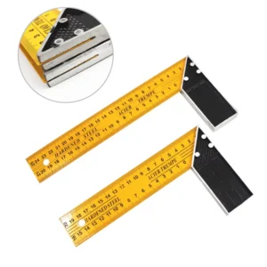 12″300MM Carpenter Metric and Inch Scale Triangle Ruler Yellow Square Ruler 90 Degree Measuring Hand Tools Aluminum Alloy Steel
