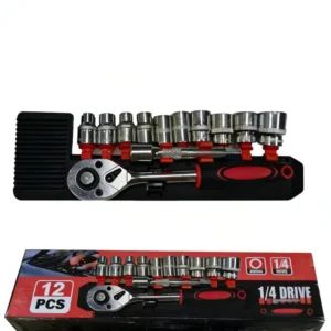 12 Piece Durable CR V Ratchet Wrench Set 1 4”Socket Extension Rod Hand Tool Kits with Tool Box OEM Customizable 6” Drive