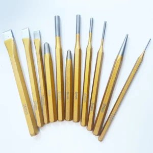 12 Piece Industrial Steel Flat Chisel Cone Punching Cylinder 3 Piece Special Iron Chisel Straight Tip Carving Hardware Punching
