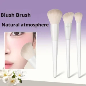 12 Piece Makeup Brush Set Wooden Handles Synthetic Hair Super Badger Bristles Includes Powder Blush Brushes Angular