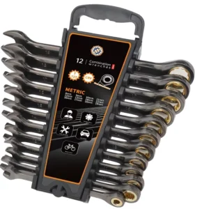 12-piece CRV Fixed-head Ratchet Wrench Set Metric 72 Teeth Automotive Repair Tool Spanner Set