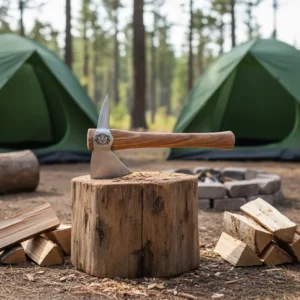 12.5 Inches Multi purpose Outdoor Camping Hammer Axe with Ice Breaking and Leather Cover