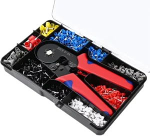 1200PCS 23-7AWG HSC8 6-4A Self-Adjustable Cable Wire Crimper Soft Grip Handle Copper Crimping Tool Plier Set Connectors Cord End