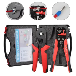 1200PCS Wire Ferrule Terminal Crimping Tool Kit with HSC8 6 4A Crimper and Automatic Wire Stripper