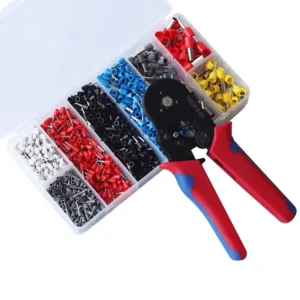 1200pcs Insulated Terminal Wire Ferrules HSC8 6 4 AWG 23 7 Wire Hand Crimping Tool Crimper Pliers Kit VE Terminals