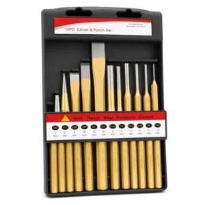 12PCS Metalworking Chisel & Punch Set Heavy Duty Chisel Punch Kit for Gunsmithing Auto Maintenance & Masonry
