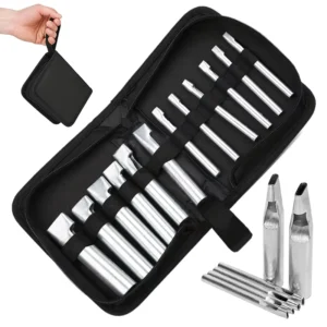 12Pcs Leather Hole Puncher Set Oblate Punching Tools for Leather