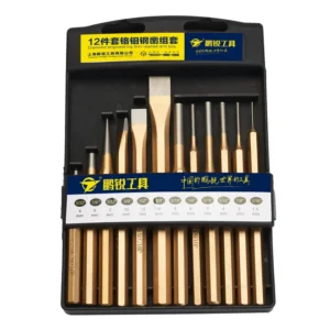 12pc Cr Mo Chisel and Punch Set Heavy Duty Cold Chisels for Metalworking Machinery Repair Rustproof Tool Kit