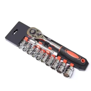 12pcs 1/2 1/4 Inch Socket Wrench Set Metric Impact Sockets Ratchet Spanner Complete Tool Kit Professional Garage Repair Tool