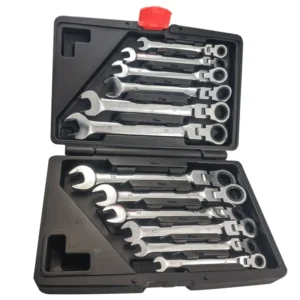 12pcs Set Flex head Ratcheting Wrench Set Chrome Vanadium Steel 72 Teeth Flexible Ratchet Wrench Set