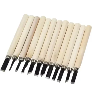 12pcs Wood Carving Chisels Set for Basic Cutting & Detailed Woodworking DIY Hand Tools Gouges Knife Kit