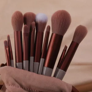 13 Pcs Plastic Handle Makeup Cosmetic Brush Set Bag Brochas Conjunto De Cepillos De Maquillaje Brushes for Make up
