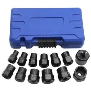 13 Piece China Made Damaged Nut Bolt Screw Extractor Tire Sliding Tooth Screw Hexagon Removal Sleeve Tool Set