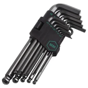 13 Pieces Hex Key Allen Wrench Set Metric Size with Ball End 1.27 10 MM Long Arm Ball Design Chrome Vanadium Steel Hand Tools