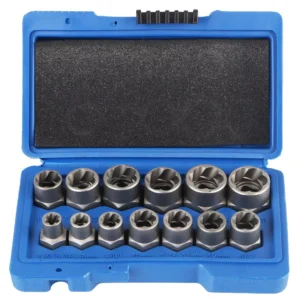 13PCS Damaged Bolt Nut Extractor Set Stripped Screw Remover Socket Kit Broken Rusted Fastener Removal Tools