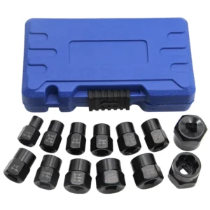 13pc Damaged Nut Extractor Tire Slider Screw Hexagonal Socket Removal Tool Bolt Screw Extraction Accessory Set