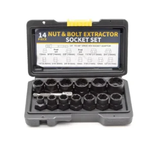 14 Piece Nut Bolt Extractor Set Reverse Thread Sleeve Sliding Thread Anti Theft Screw Broken Nut Rogue Removal Tool