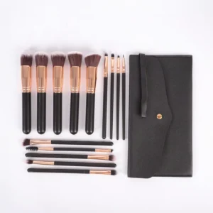 14 Piece Synthetic Fibre Flat Brush Makeup Brush Gift Set for Face Loose Powder Foundation Soft Shaving Brush