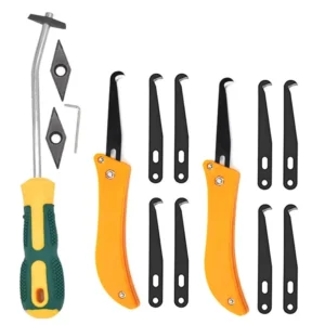 14 Piece Tile Grout and Wall Joint Cleaning Tool Set with Scraper Saw Blade for Cement Residue Removal