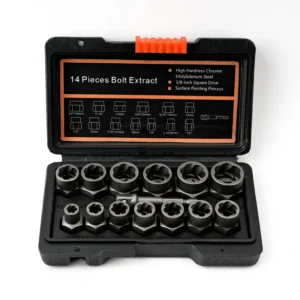 14PCS Impact Bolt Extractor Remover Socket Set with Hex Adapter for Damaged Bolt and Nut
