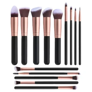 14pcs 18pcs Matte Vegan Natural Cosmetics Rose Gold Makeup Brushes Kit Beauty Tools Foundation Brush Set