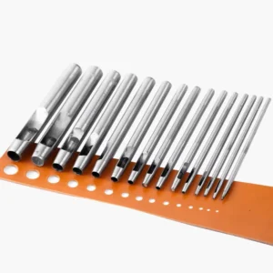15Pcs Hollow Punch Leather Hole Punch Cutter 0.5mm-10mm Round Punch Tool Set