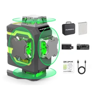 16 Line Laser Level 360 Self Leveling 4×360°Professional 4D Green Beam Rechargeable Laser Level for Tiling Floor Construction