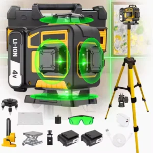 16 Lines 4D 360° Self Leveling Green Laser Level with Rotating Base for Construction Tiling Flooring